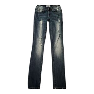 GUESS Med Rise Skinny Straight Leg Distressed Jeans Size 26